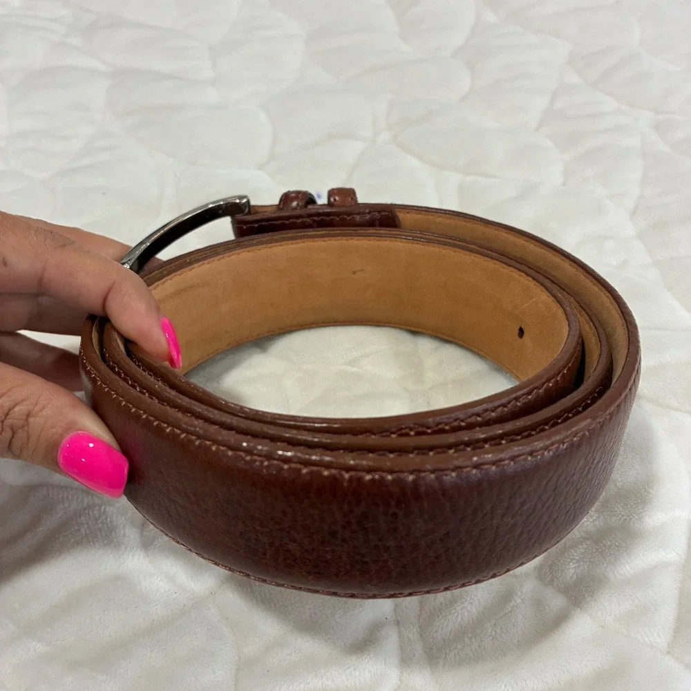 Handcrafted in‎ America Genuine Leather Brown Belt Career Casual Mens Size 38/35